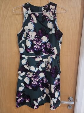 Banana Republic Dark Green Floral Peplum Dress